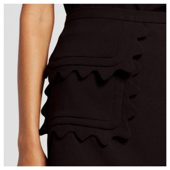 VICTORIA BECKHAM x TARGET Black Twill Scallop Pocket A-Line Mini Skirt NWT - Picture 6 of 8